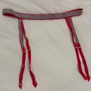 Victoria's Secret Red Satin Garter Belt